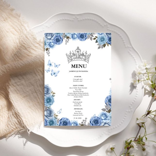 Menu Chuva de Noivas Elegante e Chic Bridal Shower (Criador carregado)