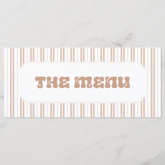Menu Chuveiro de Bebê Padrão de Listras Marrom Chocolat (Frente)