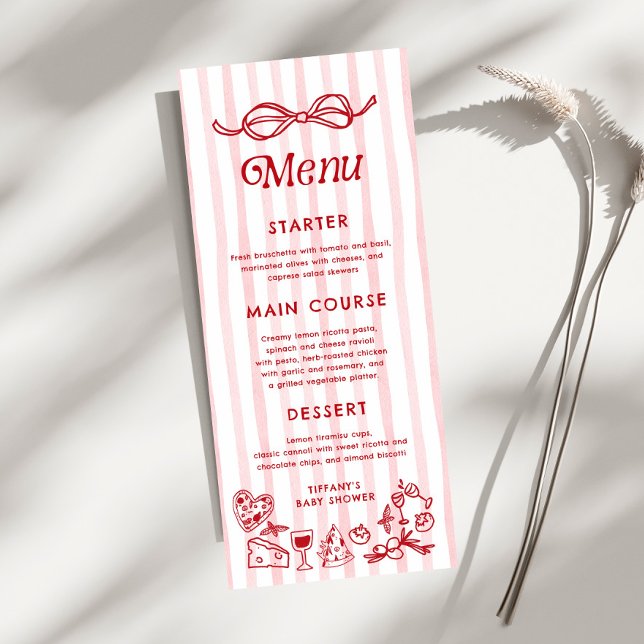 Menu Ciao Baby Italiana Lemons Chá de fraldas (Criador carregado)