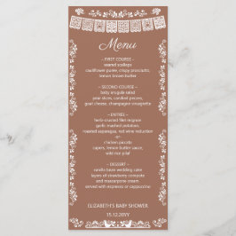 Menu Cielito Lindo Terracotta Papel Picado Baby Shower