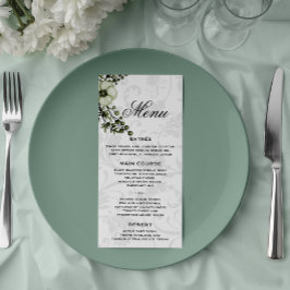 Menu Cinza Damask e Boho Buquê Verde