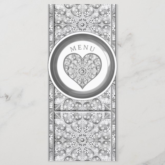 Menu Cinza de rendas cerâmicas (Verso)