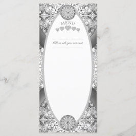 Menu Cinza de rendas cerâmicas