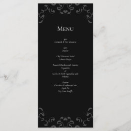 Menu Cinza e Casamento Gótico Negra