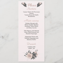 Menu cinzas cor-de-rosa poeirento flores escuras do cas