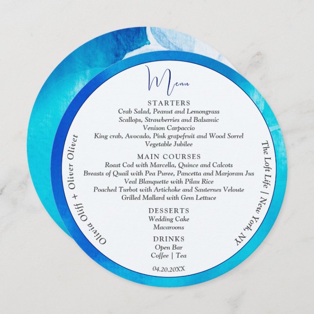 Menu Círculo de Casamento de primavera (Frente/Verso)