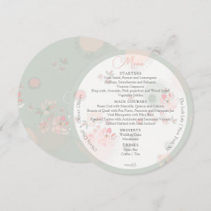 Menu Círculo de Casamento de Rosas de Lata Suave