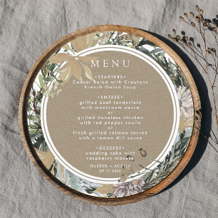 Menu Círculo de Casamento no inverno de Queda de Quadro