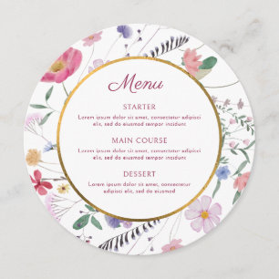 Menu Círculo de Flores Selvagens