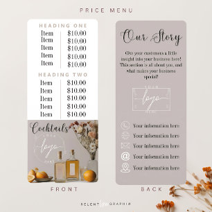 Menu Citrino   Coquetéis   Boho Flowers   Preços