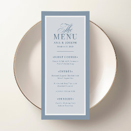 Menu Classic Luxe | Dusty Blue Border Wedding
