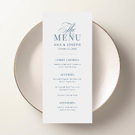 Menu Classic Luxe | White and Dusty Blue Wedding