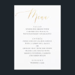 Menu Clássica caligrafia Dourada | Casamento Formal Ele<br><div class="desc">Apresente suas seleções de janto em uma simplicidade elegante com este cartão de cardápio formal do casamento. Apresentando um script de estilo ouro luxuoso e texto de serif clássico em um fundo branco, ele exibe seus cursos em um layout refinado. O efeito do ouro impresso fornece o aspecto de sofisticação...</div>