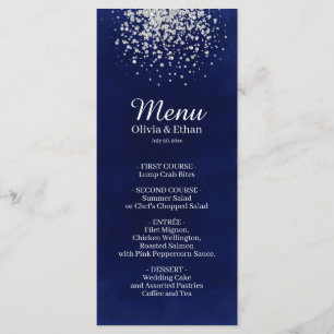 Menu Clássica Silver Glitter no Royal Blue