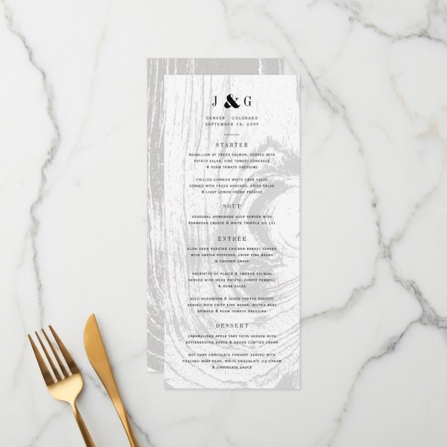 Menu Clássico Casamento de Inverno Branco com Charme Rú (Frente/Verso In Situ)