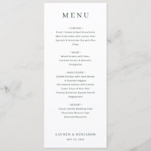 Menu Clássico Elegante Preto e Branco