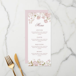 Menu Clássico Flores Rosadas