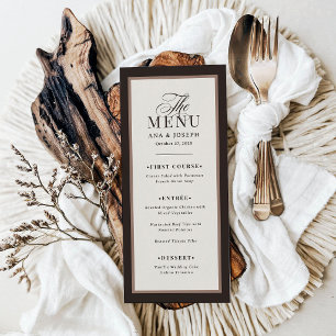 Menu Clássico Luxuoso   Casamento com Borda Neutra Marr