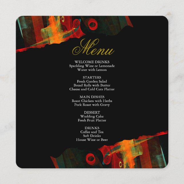 Menu Clássico Moderno Elegante Tendência Padrão #903 Ca (Frente)