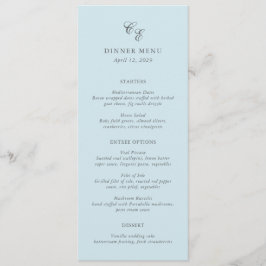 Menu Claudia Powder Blue Elegant Wedding