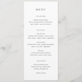 Menu Clean Black and White Monogram Modern Wedding