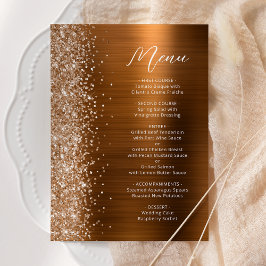 Menu Cobre Glam Glitter Script Casamento