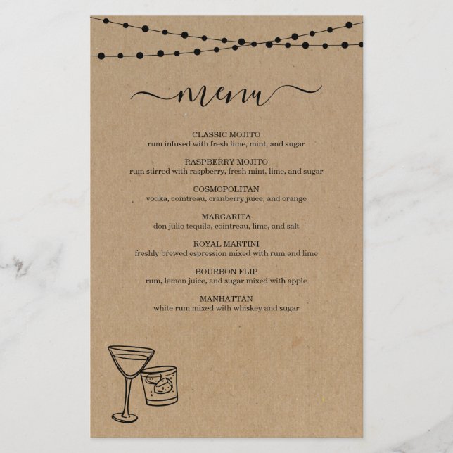 Menu Cocktail (Frente)