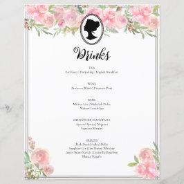 Menu Cocktail, Chá de panela Floral Rosa,