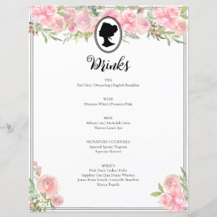 Menu Cocktail, Chá de panela Floral Rosa,