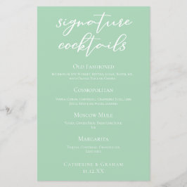 Menu Cocktails de Assinatura de Casamento Branco V