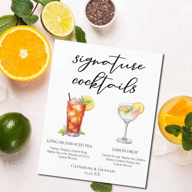 Menu Cocktails de Assinatura de Casamento de Jardi (Criador carregado)