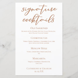 Menu Cocktails de Assinatura de Casamento Sienna B