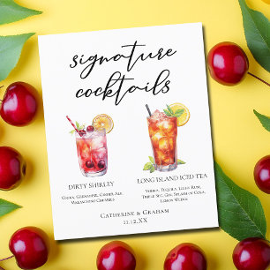 Menu Cocktails de Assinatura de Ilha Longa de Shir