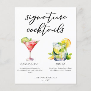 Menu Cocktails de Assinatura de Mojito Cosmopolita