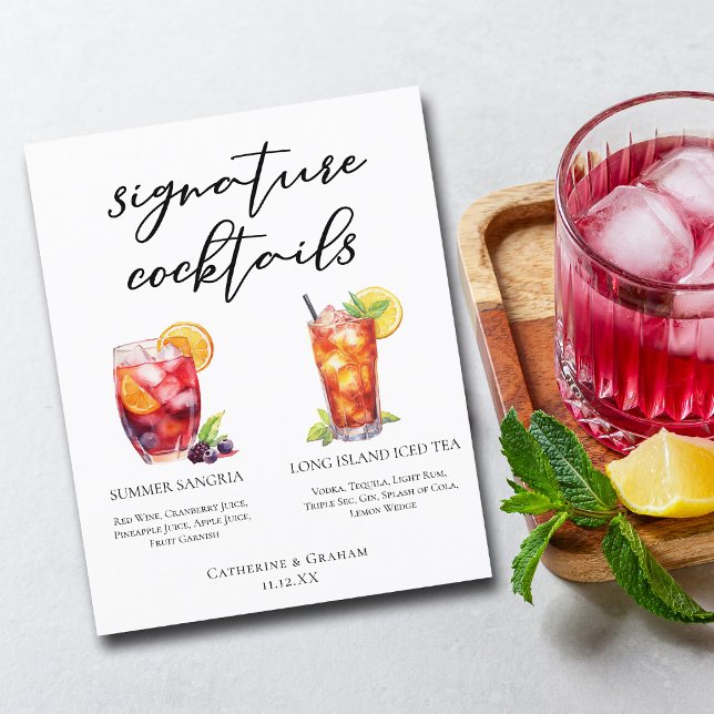 Menu Cocktails de Assinatura do Chá Sangria Long I (Criador carregado)