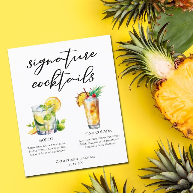 Menu Cocktails de Assinatura Mojito Piña Colada (Criador carregado)