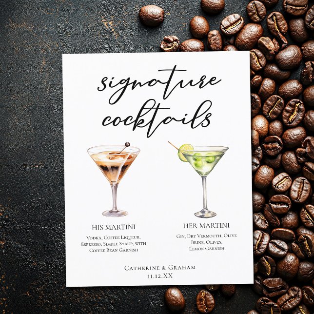 Menu Cocktails de Casamento de Assinatura Martini (Criador carregado)