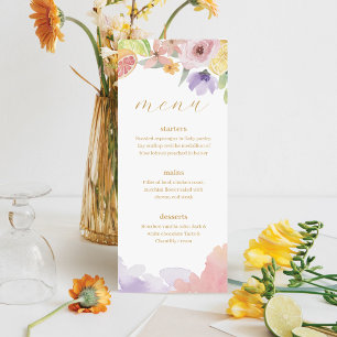 Menu Cocktails modernos Citrus Watercolor Paraíso Flora