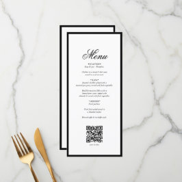 Menu Código QR de Casamento de Casamento de Monograma B