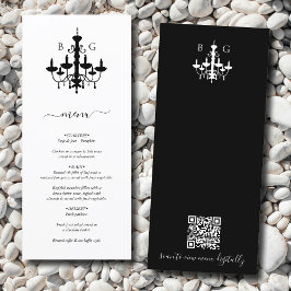 Menu Código QR de Casamento de Casamento de Monograma d