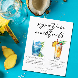 Menu Colada de Piña Havaiana Azul