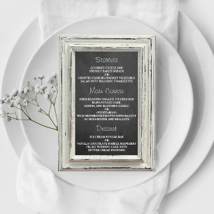 Menu Coleção branca rústica do casamento do quadro &