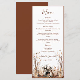 Menu Coleção de Casamento de Veado Rústico de Outono