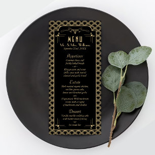 Menu Coleção de Casamentos Art Deco Gatsby, de 1920