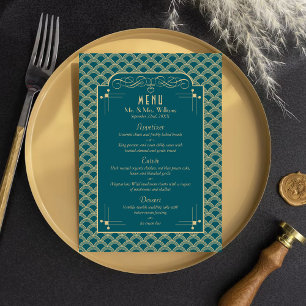 Menu Coleção de Casamentos Art Deco Gatsby, de 1920