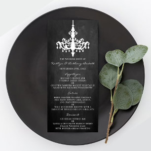 Menu Coleção Elegante de Casamentos Chandelier