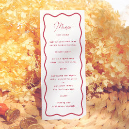 Menu Colorful Modern Bold Wavy Frame Retro Wedding