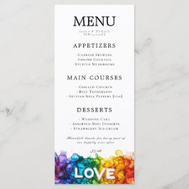 Menu 🌈 + Com adorável texto LGBTQ Pintado com Amor
