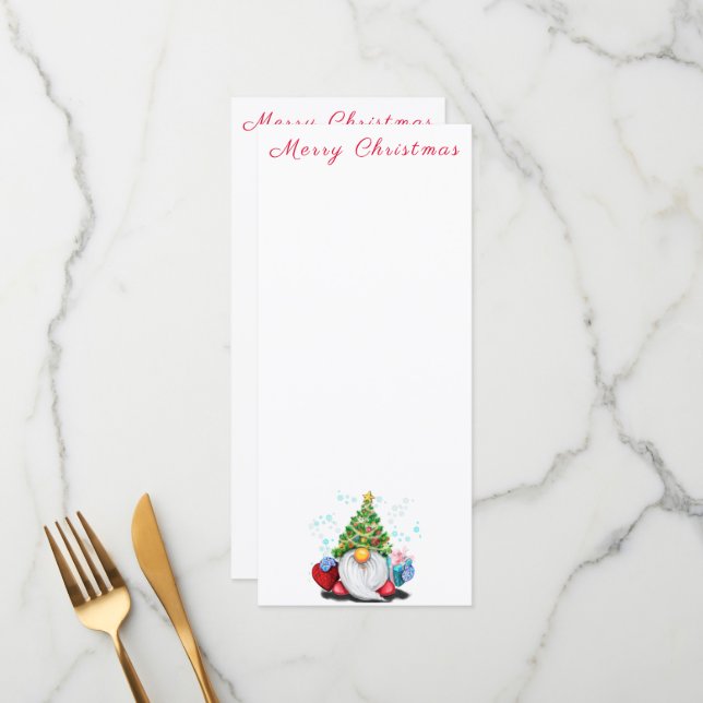 Menu com Gnome de Natal (Frente/Verso In Situ)