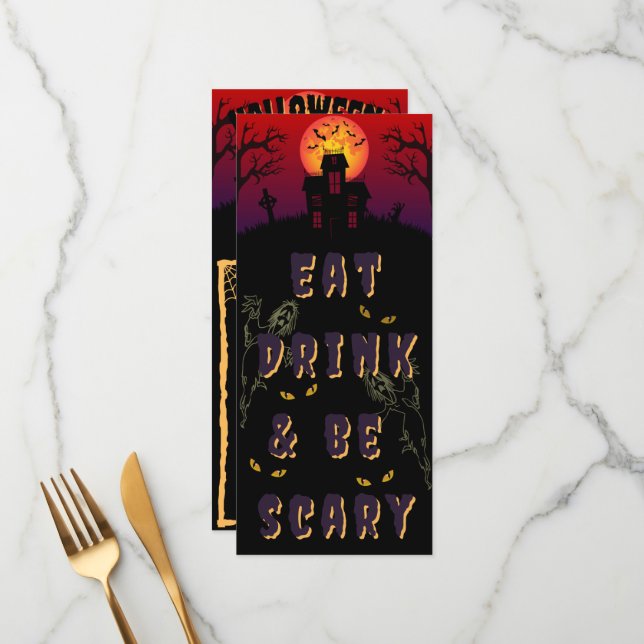 Menu Coma, Beba E Seja Assustador No Halloween (Frente/Verso In Situ)